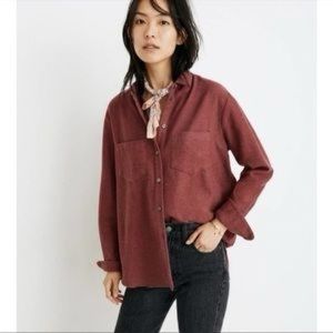 Madewell Flannel Sunday Shirt - Maroon